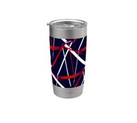 Modern Line Urban Geometry Azul Blanco Rojo Vaso térmico de acero inoxidable de doble pared