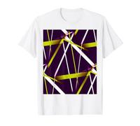 Modern Line Urban Geometry Negro Blanco Lima-Verde Camiseta gráfica económica, Hombre, Blanco, L