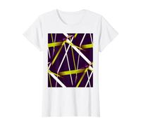 Modern Line Urban Geometry Negro Blanco Lima-Verde Camiseta gráfica económica, Mujer, Blanco, M