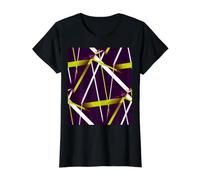 Modern Line Urban Geometry Negro Blanco Lima-Verde Camiseta gráfica económica, Mujer, Negro, S