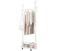 Modern Metal Coat Rack on Wheels with Hooks & Solid Storage Basket Industrial Entryway Hall Tree for Bedroom & Living Room Available in 60/80/100CM Sizes