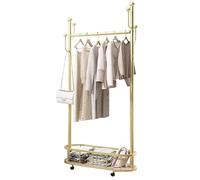 Modern Metal Coat Rack on Wheels with Hooks & Solid Storage Basket Industrial Hall Tree for Entryway Clothes Rails for Bedroom 60/80/100CMx30CMx174CM