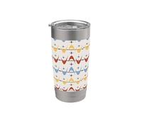 Modern Midcentury Mid Century Retro Atomic Age Space 50s Vaso térmico de acero inoxidable de doble pared