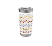 Modern Midcentury Mid Century Retro Atomic Age Space 50s Vaso térmico de acero inoxidable de doble pared