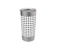 Modern Monochrome Geometric Art White Black Square Pattern Vaso térmico de acero inoxidable de doble pared