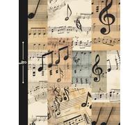 Modern Music Note Collage Notebook | Lyric Journal for Songwriters: 120 Wide Rule Pages, 7.5 x 9.25 inches, for school, self-care, diary, gift idea