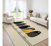 Modern Nature - Alfombra antideslizante de 140 x 200 cm, diseño de pájaros, minimalista, de lujo, para dormitorio, sala de estar, oficina en casa, debajo de la mesa de comedor, alfombra Art Deco de