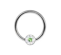 Modern Nature Piercing-Schmuck Anillo para los labios, BCR de 1,2 x 8 mm con placa epoxi, 4 mm de diámetro, 2,8 mm de ancho, plano en verde claro