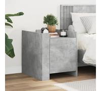 Modern Night Stand with Storage, Engineered Wood Bedside Table in Concrete Gray, 45x50x50 cm, Sturdy & Space-Saving Design for Bedroom or Living Room, Easy to Clean & Assemble