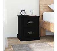 Modern Nightstand Set of 2, Black Plywood Bedside Table with 2 Drawers, 39x39x47.5 cm, Multi-Functional Storage Furniture for Bedroom Living Room Study