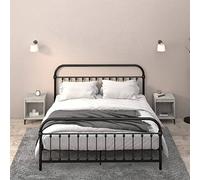 Modern Nightstand Set of 2, Concrete Gray Bedside Tables 40x35x50 cm, Durable Plywood with Metal Frame, Spacious Storage for Bedroom Decor, Easy Assembly