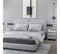 Modern Nightstand Set of 2, Concrete Gray Engineered Wood Bedside Table with 2 Drawers, Sturdy & Durable Storage for Bedroom, Living Room, Easy to Clean, 45x34.5x44.5cm