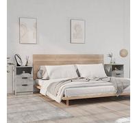 Modern Nightstand Set of 2, Concrete Gray Plywood Bedside Table with 2 Drawers & Storage Shelf, Sturdy & Waterproof, Easy to Clean, Perfect for Bedroom, Living Room, Home Decor (40x36x65cm)