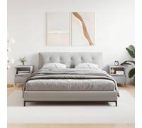 Modern Nightstand Set of 2, Engineered Wood Bedside Table with Drawer, Concrete Gray Finish, 40x35x50 cm, Sturdy Metal Legs, Space Saving Design for Bedroom Decor