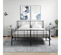 Modern Nightstand Set of 2, Engineered Wood Bedside Table with Drawer & Storage Cabinet, Concrete Gray Finish, 40x35x50 cm, Sturdy Metal Legs for Bedroom Decor