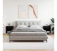 Modern Nightstand Set of 2, Engineered Wood Bedside Table with Metal Legs, Black End Table for Bedroom, 40x35x50 cm, Storage Shelf, Sturdy Surface for Decor