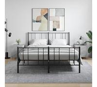 Modern Nightstand Set of 2, Engineered Wood Bedside Table with Storage, Concrete Gray Finish, 40x40x50 cm, Sturdy Metal Legs, Perfect for Bedroom or Living Room