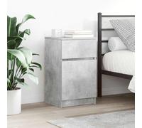 Modern Nightstand Set of 2, Engineered Wood Bedside Table with Storage Drawer, Concrete Gray Finish, 39x35x65 cm, Sturdy Surface for Lamp & Decor, Easy Assembly, Left/Right Mounting Options