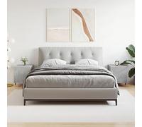 Modern Nightstand Set of 2, Engineered Wood Bedside Table with Storage Shelf & Metal Legs, Concrete Gray Finish, 40x40x50cm for Bedroom, Living Room