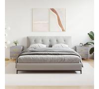 Modern Nightstand Set of 2, Engineered Wood Bedside Tables with Drawers, Sonoma Gray Finish, Metal Legs, 40x35x47.5cm, Perfect for Bedroom Storage and Decor