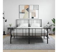 Modern Nightstand Set of 2, Engineered Wood Bedside Tables with Storage Drawer, Sonoma Gray Finish, 40x35x47.5 cm for Bedroom, Living Room, Metal Legs, Durable & Stylish