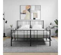 Modern Nightstand Set of 2, Engineered Wood Bedside Tables with Storage Shelf, Concrete Gray Finish, 40x40x50cm, Sturdy Metal Legs for Bedroom Decor