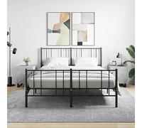 Modern Nightstand Set of 2, Engineered Wood Concrete Gray Bedside Table with Storage Shelf & Metal Legs, 40x40x50cm for Bedroom Living Room