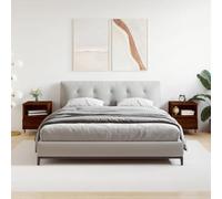 Modern Nightstand Set of 2, Engineered Wood Oak Brown Bedside Table with Drawer and Shelf, 40x35x50 cm, Sturdy Metal Legs for Bedroom Decor and Storage