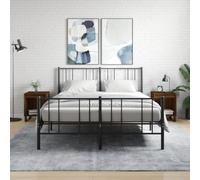 Modern Nightstand Set of 2, Engineered Wood Oak Brown Bedside Table with Storage Shelf and Metal Legs, 40x35x50 cm for Bedroom Living Room