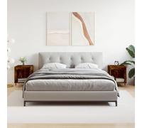 Modern Nightstand Set of 2, Engineered Wood Smoked Oak Finish with Metal Legs, 40x35x50 cm, Stylish Bedside Table with Storage Shelf for Bedroom, Living Room, Dorm