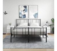 Modern Nightstand Set of 2, Engineered Wood White Bedside Table with Drawer & Storage Cabinet, 40x35x50 cm, Sturdy Metal Legs for Bedroom Decor