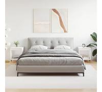 Modern Nightstand Set of 2, Engineered Wood White Glossy Finish 40x35x50 cm, Bedside Table with Storage Shelf and Metal Legs for Bedroom, Living Room, Dorm