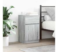 Modern Nightstand Set of 2, Gray Engineered Wood Bedside Table with Storage Drawer, 39x35x65 cm, Sturdy & Space-Saving for Bedroom, Living Room, Office