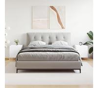 Modern Nightstand Set of 2, White Engineered Wood Bedside Table with Storage Shelf & Metal Legs, 40x40x50cm for Bedroom, Living Room, Home Decor