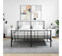 Modern Nightstand Set of 2 White Engineered Wood Bedside Tables 40x40x50 cm with Storage Shelf and Metal Legs for Bedroom Home Decor