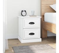 Modern Nightstand Set of 2, White Plywood Bedside Table with 2 Drawers, 39x39x47.5cm, Multi-Functional Storage Furniture for Bedroom, Living Room & Study