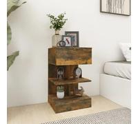 Modern Nightstand Smoked Oak Plywood 40x35x65 cm with Storage Shelf, Multi Functional Bedside Table for Bedroom, Living Room, Sturdy and Easy to Clean