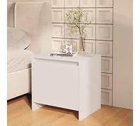 Modern Nightstand White 45x34x44.5 cm Engineered Wood with Storage Door - Elegant Bedside Table for Bedroom, Living Room Durable & Easy to Clean