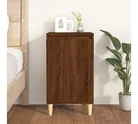 Modern Nightstand with 2 Storage Compartments, Brown Oak Plywood Bedside Table 40x35x70 cm, Elegant Design for Bedroom & Living Room, Durable & Easy to Clean