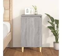 Modern Nightstand with 2 Storage Compartments - Grey Sonoma Plywood Bedside Table 40x35x70 cm - Elegant Design, Durable Material, Wall Mountable for Home Bedroom Decor