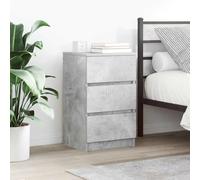Modern Nightstand with 3 Drawers Concrete Gray 39x35x65 cm, Sturdy Engineered Wood Bedside Table with Spacious Storage for Bedroom Decor, Compact Dresser for Small Spaces