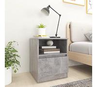 Modern Nightstand with Drawer and Shelf, Engineered Wood Bedside Table in Concrete Gray, 40x40x50 cm, Sturdy and Space-Saving for Bedroom, Living Room