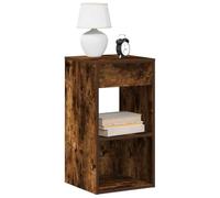 Modern Nightstand with Drawer Smoked Oak 35x34x66.5 cm, Sturdy Engineered Wood Bedside Table with Storage Shelf, Compact Bedroom Furniture for Books & Essentials, Easy Assembly & Wall Mounting