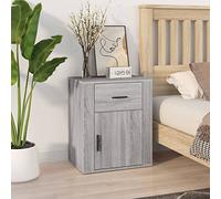 Modern Nightstand with Drawer Sonoma Gray - Plywood Bedside Table 50x36x60 cm Elegant Storage for Bedroom, Living Room - Durable, Moisture Resistant, Easy to Clean