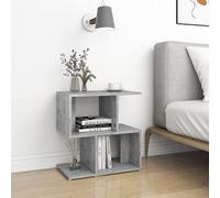 Modern Nightstand with Open Shelf Concrete Gray Finish 50x30x51.5cm Engineered Wood Bedside Table for Bedroom Storage Organizer Books Remote Decor