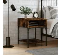 Modern Nightstand with Storage 40x41x50cm, Engineered Wood Smoked Oak Finish, Adjustable Legs for Stability, Spacious Cabinet & Display Surface, Bedroom Side Table for Home Decor