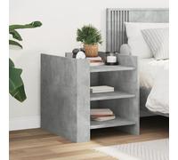 Modern Nightstand with Storage 45x50x50 cm, Engineered Wood Bedside Table in Concrete Gray, Sturdy & Spacious Design for Bedroom or Living Room, Easy to Clean & Assemble