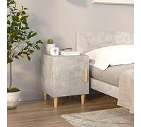 Modern Nightstand with Storage, Concrete Gray Plywood Bedside Table for Bedroom, Sturdy & Waterproof, Easy to Clean, 40x40x50cm, Includes Wall Anchor for Safety, Timeless Home Decor