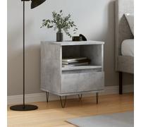Modern Nightstand with Storage Drawer, Engineered Wood Bedside Table in Concrete Gray, 40x35x50 cm, Sturdy Metal Legs, Easy Assembly for Bedroom Decor