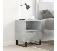 Modern Nightstand with Storage Drawer, Engineered Wood Bedside Table in Concrete Gray, 40x35x50 cm, Sturdy Metal Legs, Perfect for Bedroom or Living Room